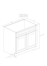 Base 36" - Almond White 36 Inch Sink Base Cabinet - ZCBuildingSupply
